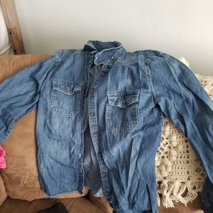 Denim button down
